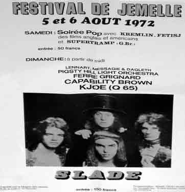 slade Jemelle Festival Belgium 1972